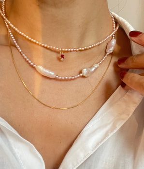 Pink Pearl Necklace No. 6