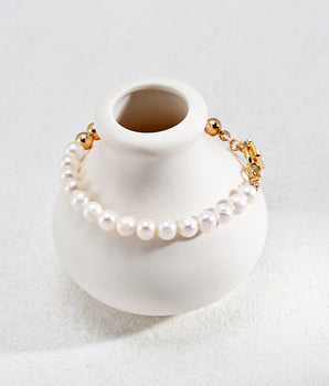 Golden Serenity Pearl Bracelet