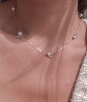 Gemstone Golden Pearl Necklace - Element